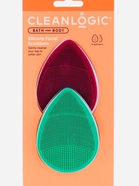 (3/30$) CLEANLÖGIC BATH AND BODY Silicone Facial Scrubbers 2x